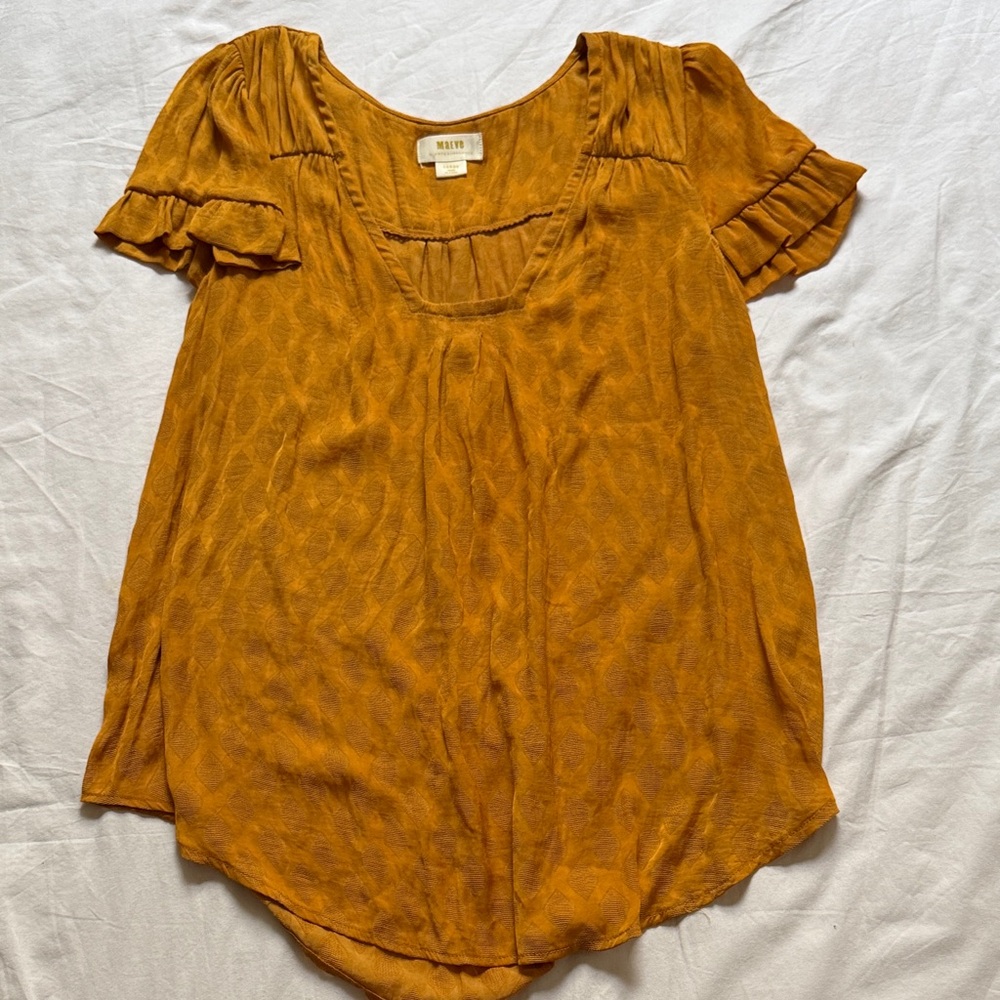Maeve Golden Ruffle Sleeve Blouse
